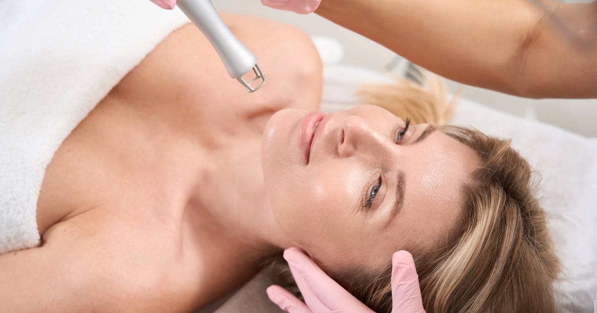 woman receiving Pico Laser treatment on face in Bothell, WA