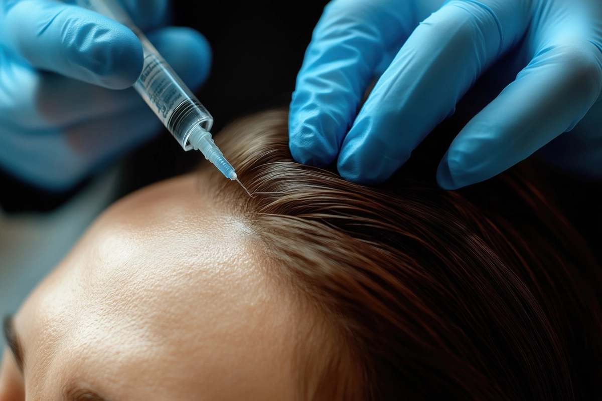 Patient Getting PRF Hair Restoration Injection at Radiance Skin and Laser