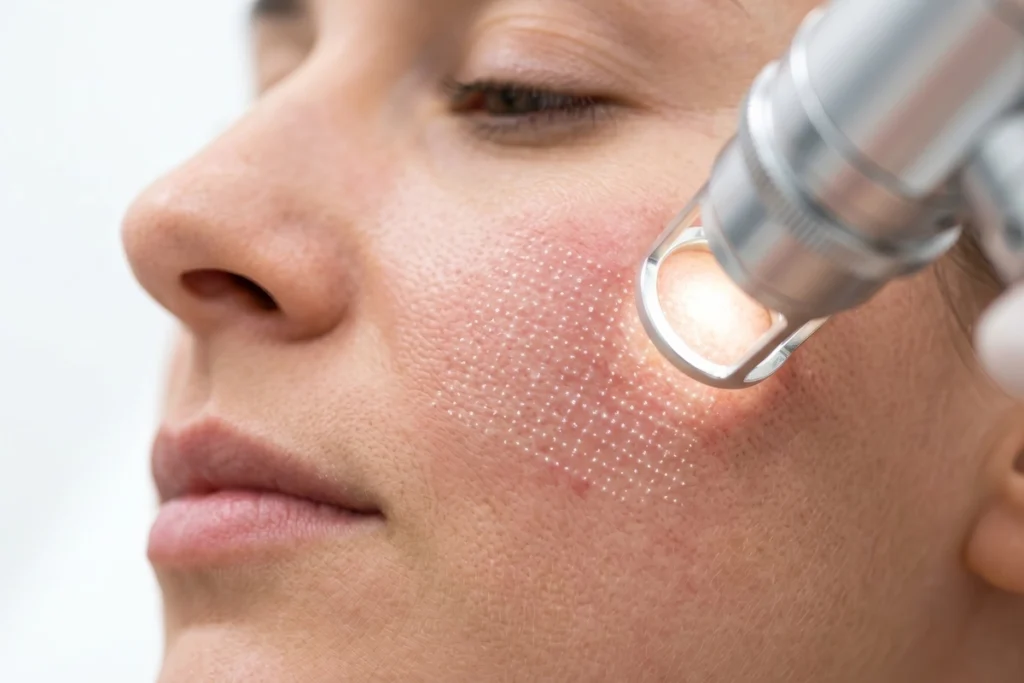 Woman Receiving Helix Co2 Laser Treatment at Radiance Skin and Laser