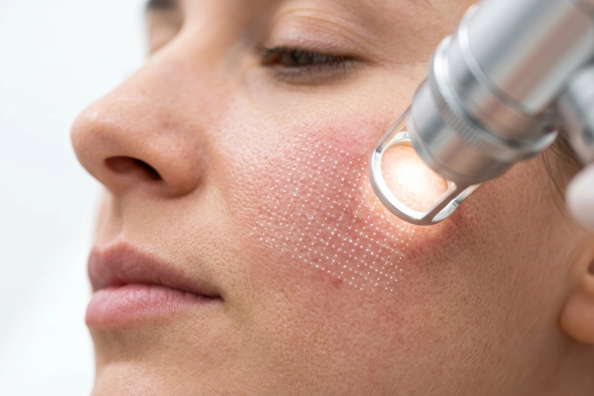 Woman Receiving Helix Co2 Laser Treatment at Radiance Skin and Laser